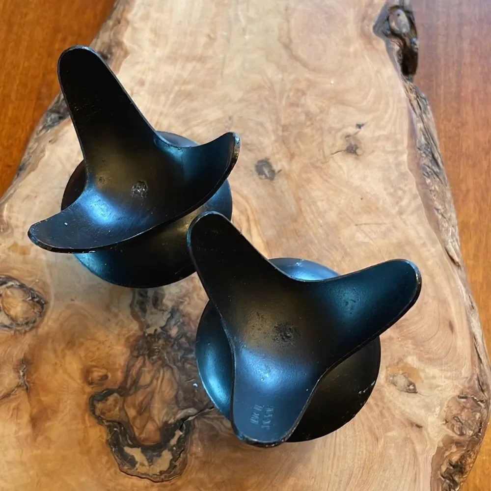 Pair of MCM Iron Candle Holders - Made in Hong Kong